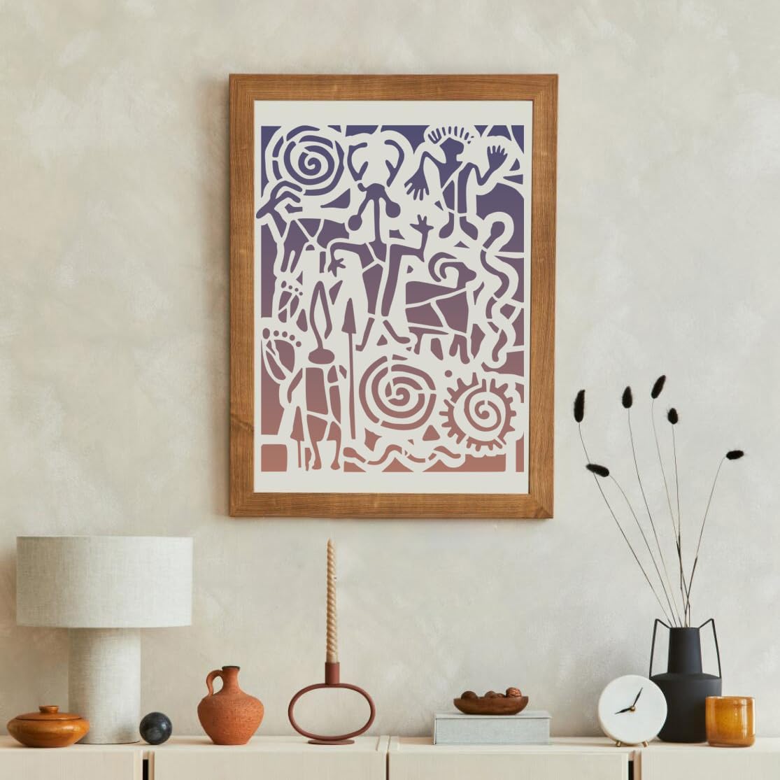 Stencils for Crafts Reusable Texture Stencils Geometric Stencil for Painting on Wood Furniture Card Canvas Paper Scrapbook