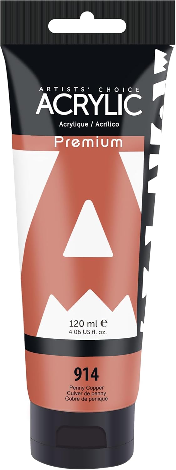 AUREUO Penny Copper Acrylic Paint, 4 Fl Oz / 120ml Single Tube, Rich Pigment Art Craft Paints for Canvas, Rocks, Wood, Ceramic, Fabric - Art Supplies for Beginners, Professionals, Artists