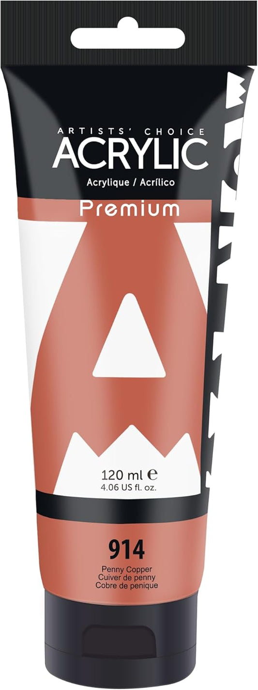 AUREUO Penny Copper Acrylic Paint, 4 Fl Oz / 120ml Single Tube, Rich Pigment Art Craft Paints for Canvas, Rocks, Wood, Ceramic, Fabric - Art Supplies for Beginners, Professionals, Artists