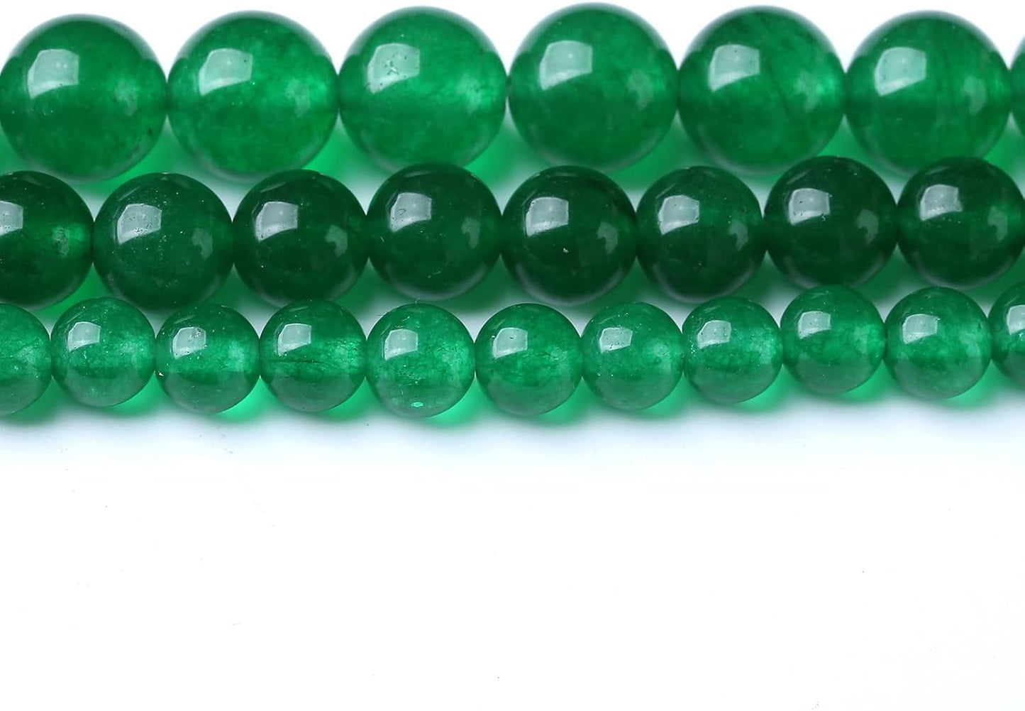 48PCS 8MM Natural Green Jade Stone Beads Energy Healing Beads for DIY Jewelry Bracelet Necklace Making for Jewelry Making15Inch