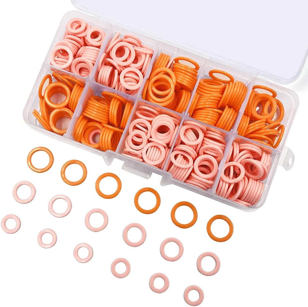 450 pcs Knitting Stitch Marker, findTop Braided Auxiliary Marking Ring, Plastic Ring Color Plastic Ring (Large/Medium/Small), Marking for Sewing Fabrics (Random Color)