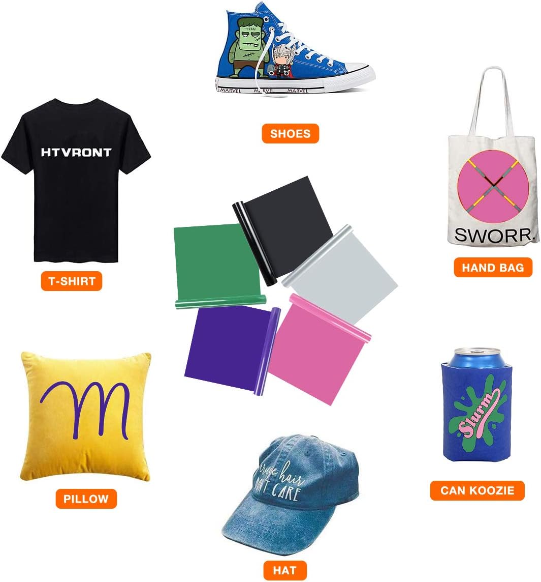 HTVRONT HTV Vinyl Rolls Heat Transfer Vinyl - 12" x 8ft Green HTV Vinyl for Shirts, Iron on Vinyl for All Cutting Machine - Easy to Cut & Weed for Heat Vinyl Design (Green)