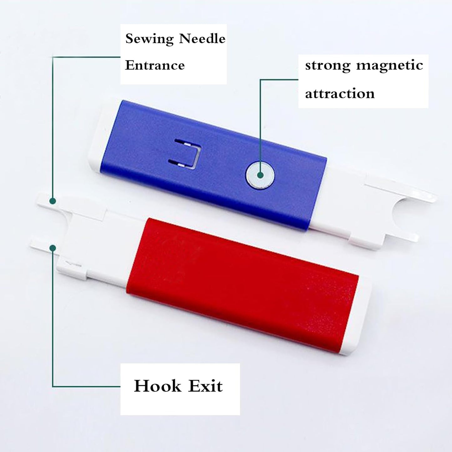 YICBOR Upgraded Automatic Sewing Machine Needle Threader with Strong Magnet, Stitch Insertion Tool with 1pcs Replacement Hooks Quick for Industrial Single Lockstitch Sewing Machine(red)