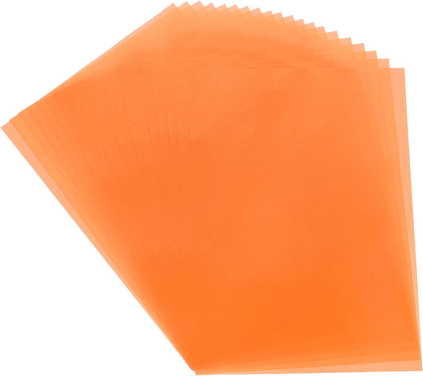 MECCANIXITY Colored Vellum Paper, 20 Sheet Orange Transparency 11.7 x 8.2 Printable Vellum Paper, Translucent Vellum Sheets for Printing Wedding Invitations, Ink Jet Laser Printer
