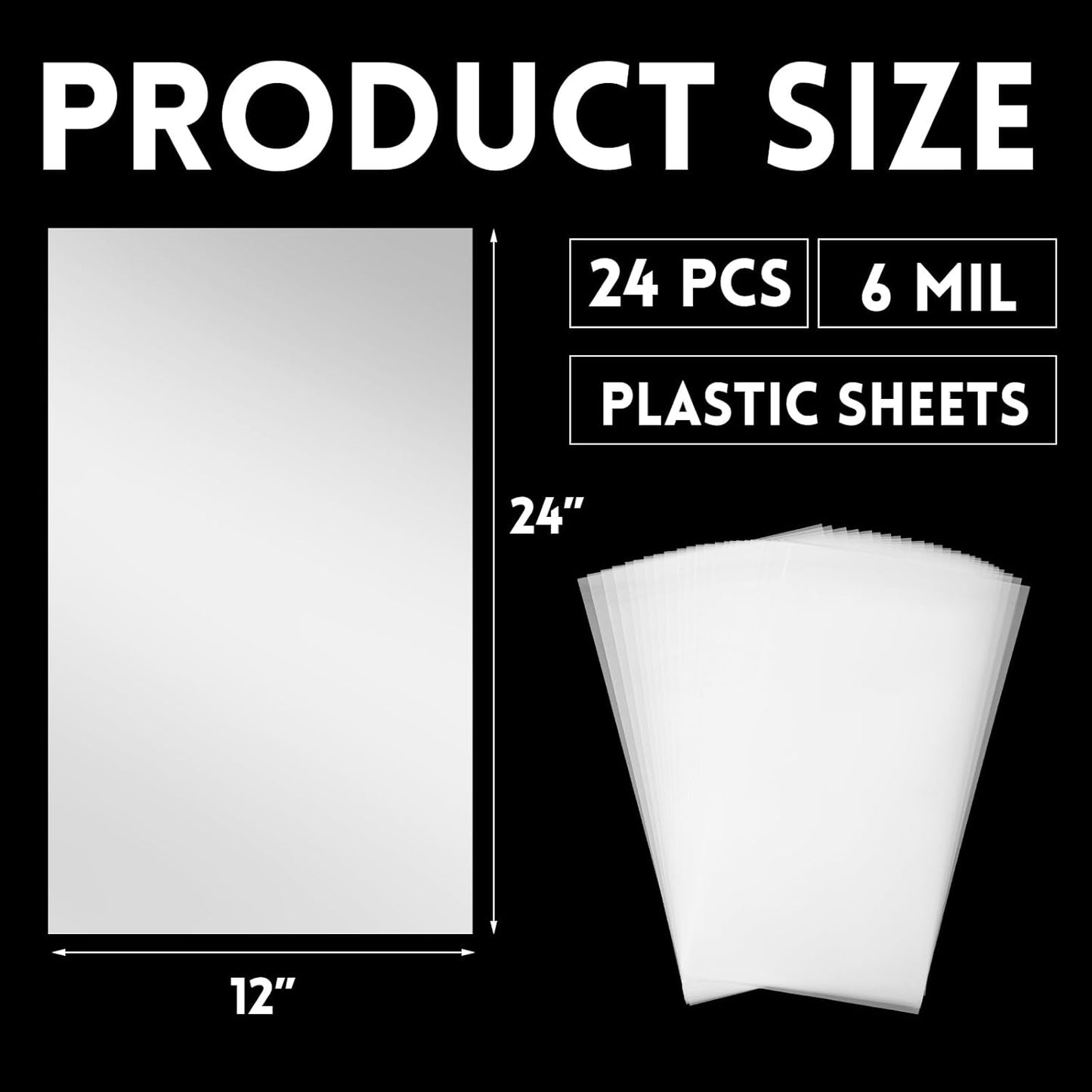 Frienda 24 Sheets Blank Stencil Plastic Making Sheet Milky Translucent Pet Template Stencil Material for DIY Crafts Gift(6 Mil, 12 x 24 Inch)