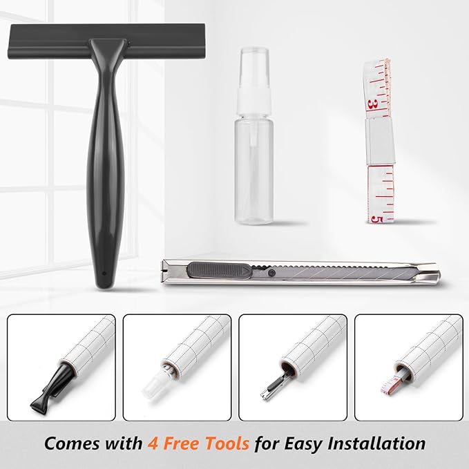 Kromapolis Window Privacy Film Frosted Glass Window Film, Heat Blocking Privacy Film for Glass Windows, Static Cling Non-Adhesive Frosting Window Stickers for Door Home (Frosted, 29.5 x 78.7 inch)