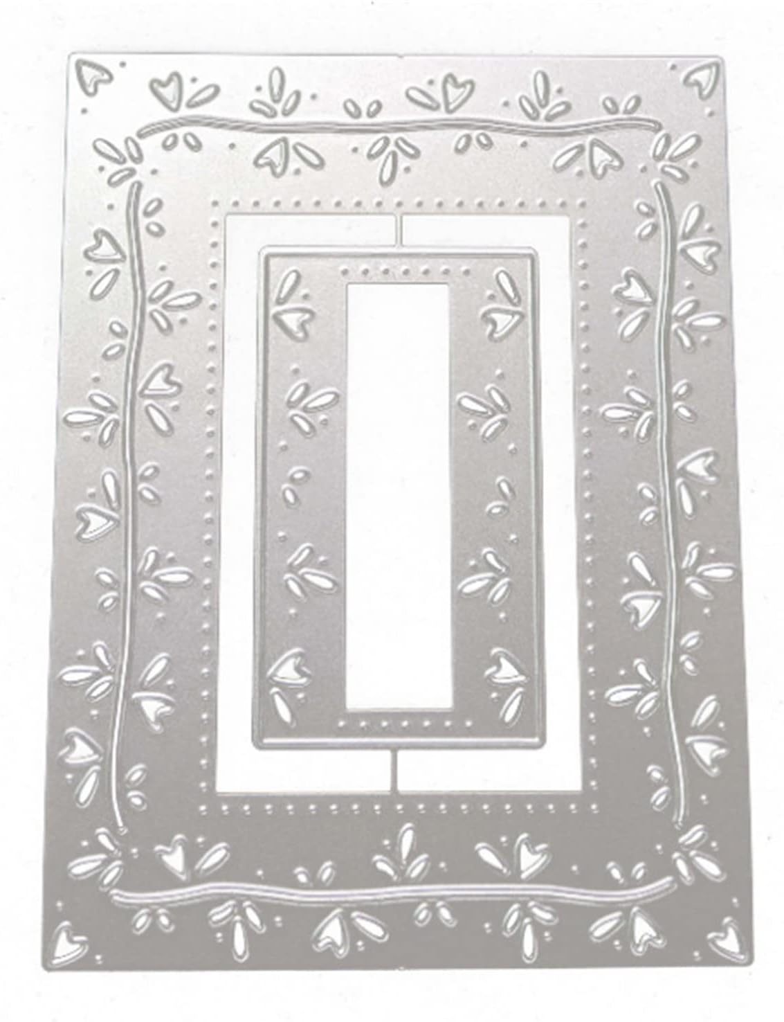 Cutting Dies Metal Stencils Scrapbooking Tools Flowers Lace Frame DIY Embossing Template for Paper Card Making Album Arts Crafts Supplies (Rectangle Love line frame-13.8x10.5cm)