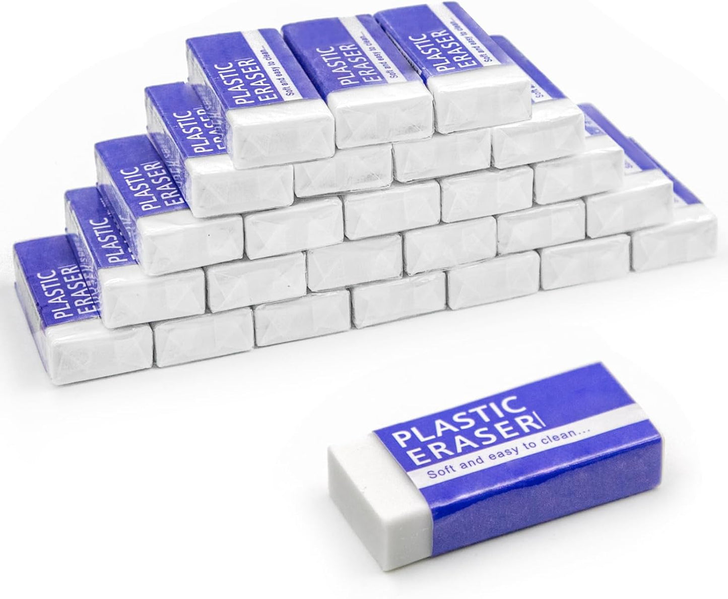 25 Pack White Eraser for Pencil, Bulk Art Erasers for Drawing Sketching, Pencil Erasers Rubber for Kids Prize, School Classroom Students, Office Supplies