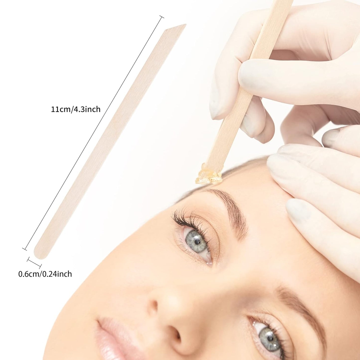 1200Pcs Wooden Wax Sticks Small Waxing Applicator Sticks Wax Spatulas Wood Craft Sticks for Hair Removal and Smooth Skin - Slanted & Round