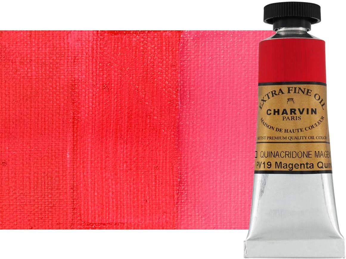 Charvin Extra Fine Oil Paint, Quinacridone Magenta 20 ml - Triple-Milled, Rich Texture, Poppy Oil-Based, Light-Fast, Handmade, Archival Quality