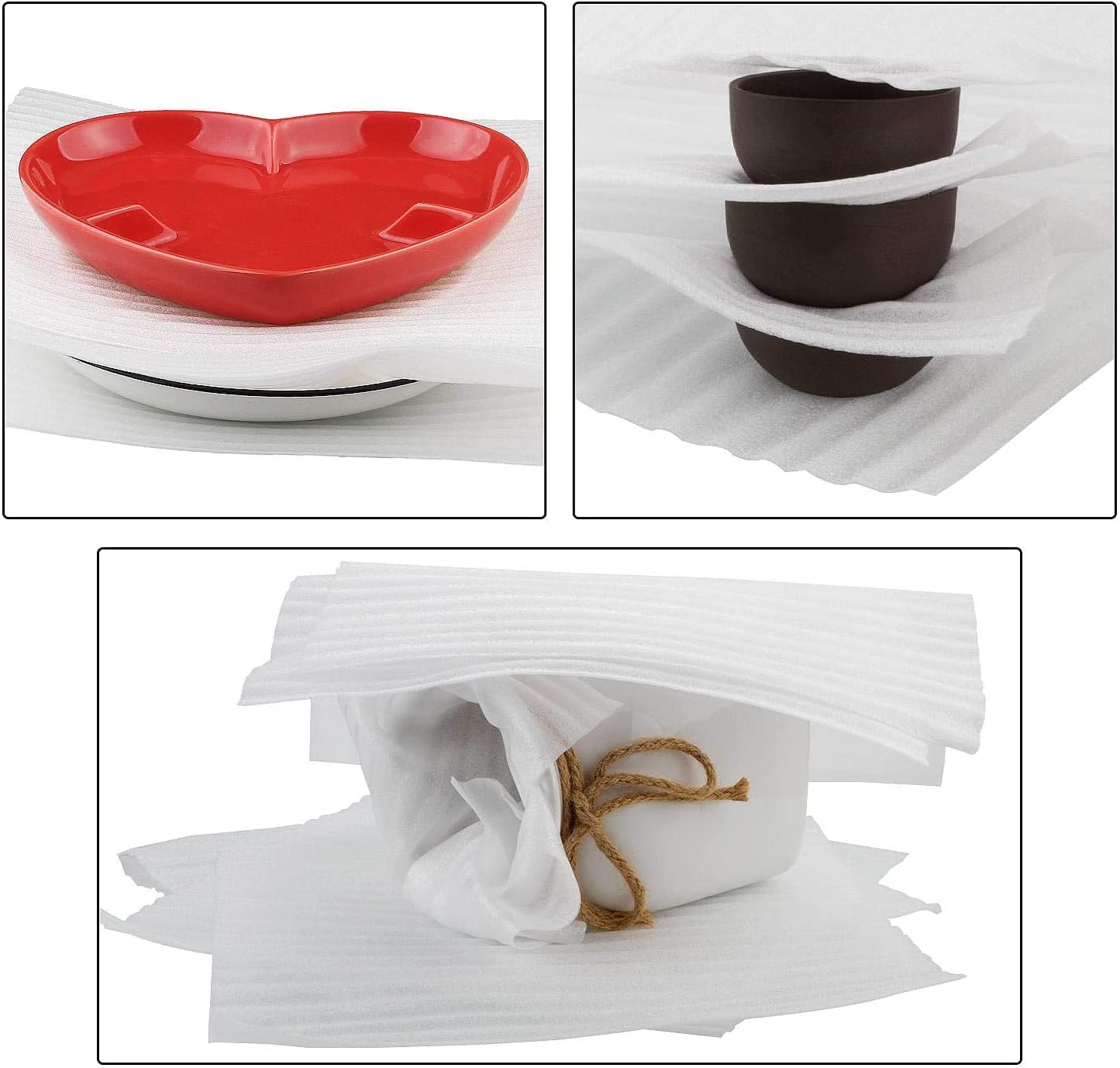 12”x12” Foam Wrap Sheets for Packing Moving Supplies, Cushion Foam Wrap Packing Foam for Dishes, China, Glassware 50 Pack