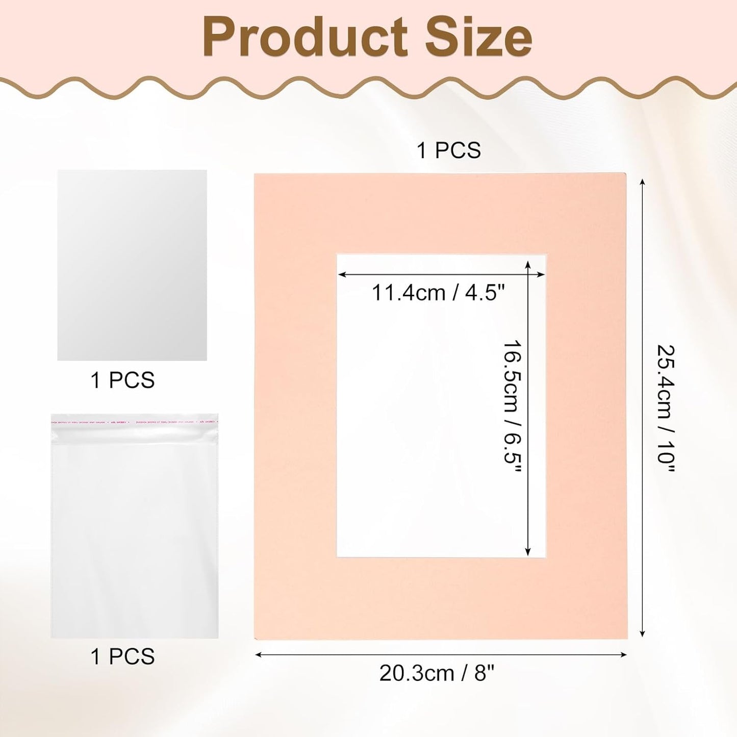 uxcell Picture Mats, 8 x 10 Mat Board Center for 5 x 7 Pictures Acid Free White Core Bevel Cut Frame Mattes with Backing for Display Art Measuring, Lotus Root