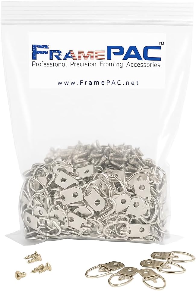 D Ring Picture Hangers with Screws - 500 Pack - Bulk D Rings - Pro Quality Hangers - Picture Hanging Solutions