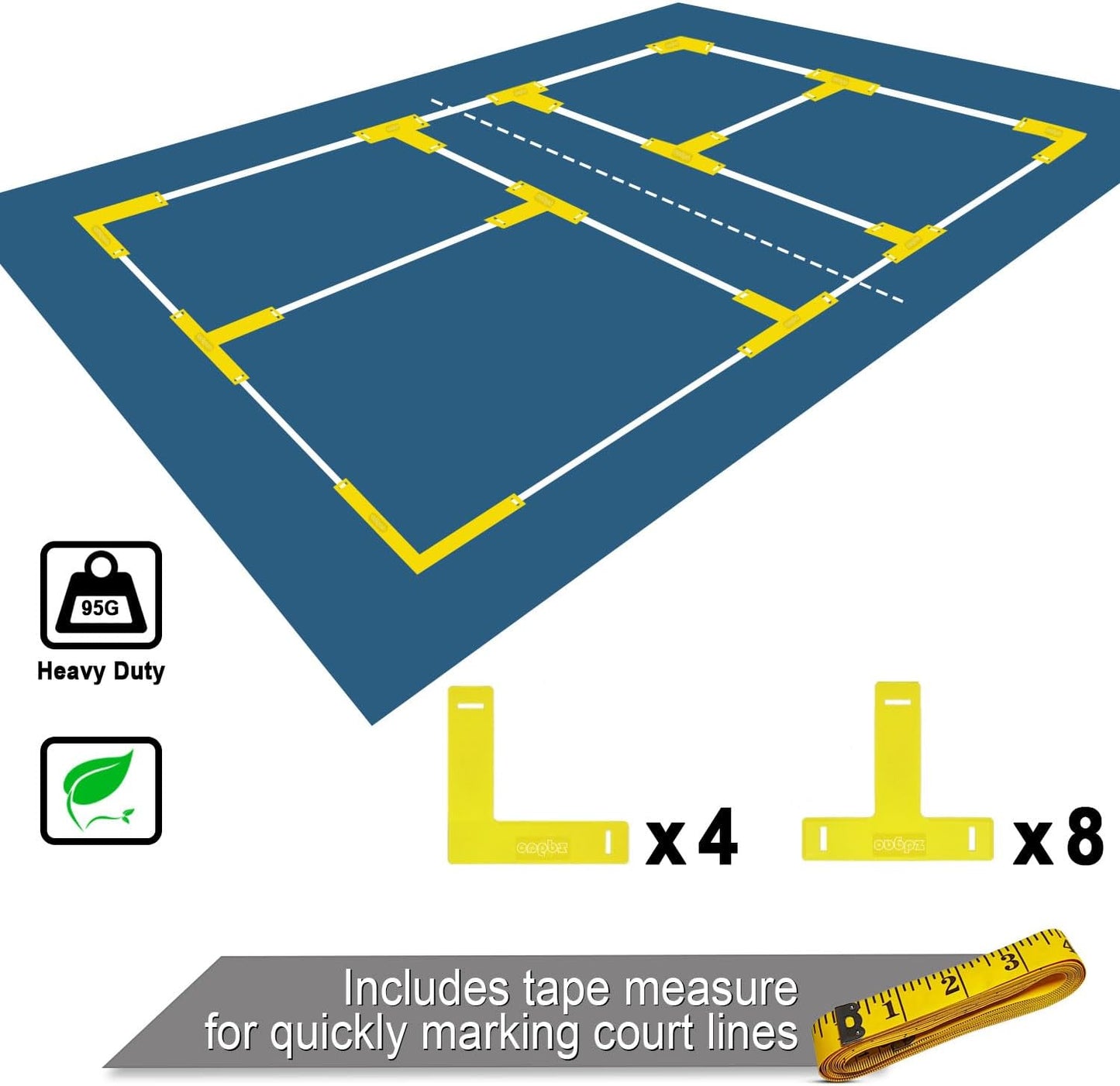 Zdgao Pickleball Set with Net for Driveway, 22 FT Regulation Size Pickle Ball Net Set with Pickleballs, Court Markers and Carry Bag, Steady Metal Frame for Outdoor, Indoor Court
