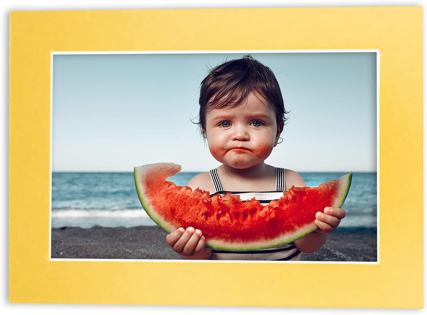 8x10 Mat Bevel Cut for 5x8 Photos - Acid Free Metallic Gold Precut Matboard - For Pictures, Photos, Framing - 4-ply Thickness