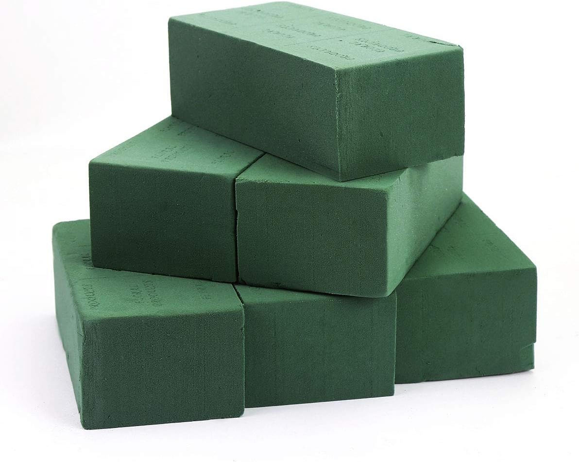 6 PCS Floral Foam Bricks, Florist Flower Foam Green Bricks Flower Arrangement Brick Supplies for Florist Craft