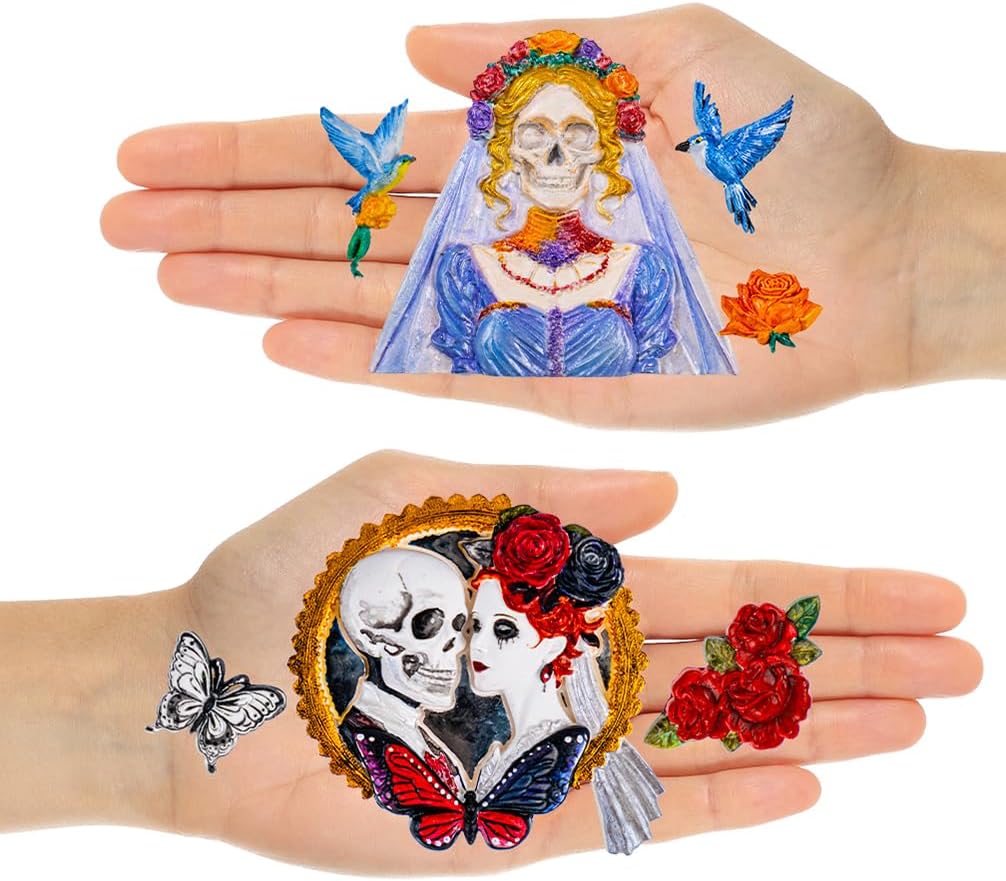 Skeleton Bride and Groom Clay Molds for Crafts