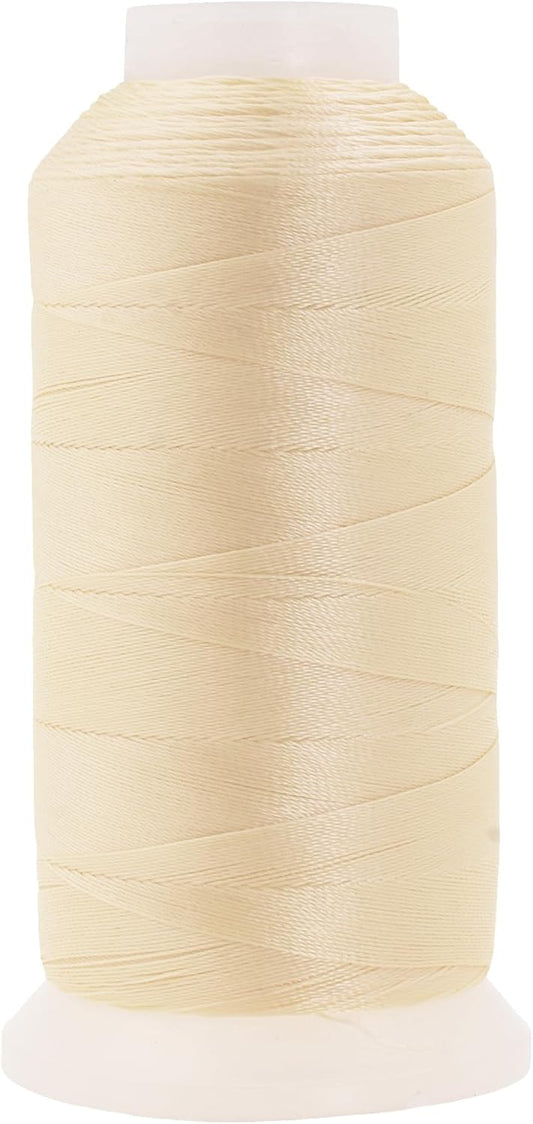 Mandala Crafts Ivory Heavy Duty Thread -1500 Yds Tex 90 Thread for Sewing Drapery Jeans Leather Hair - Bonded Polyester Thread Outdoor Marine Upholstery Threads