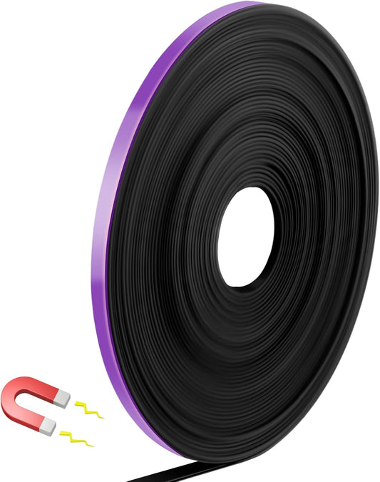 Magnetic Tape Roll Thin Strips, 1/4 Inch x 33 Feet Magnetic Board Dividers Whiteboard Graphic Decorative Tape Marking Line for Classroom Office Art Accessories(Purple)