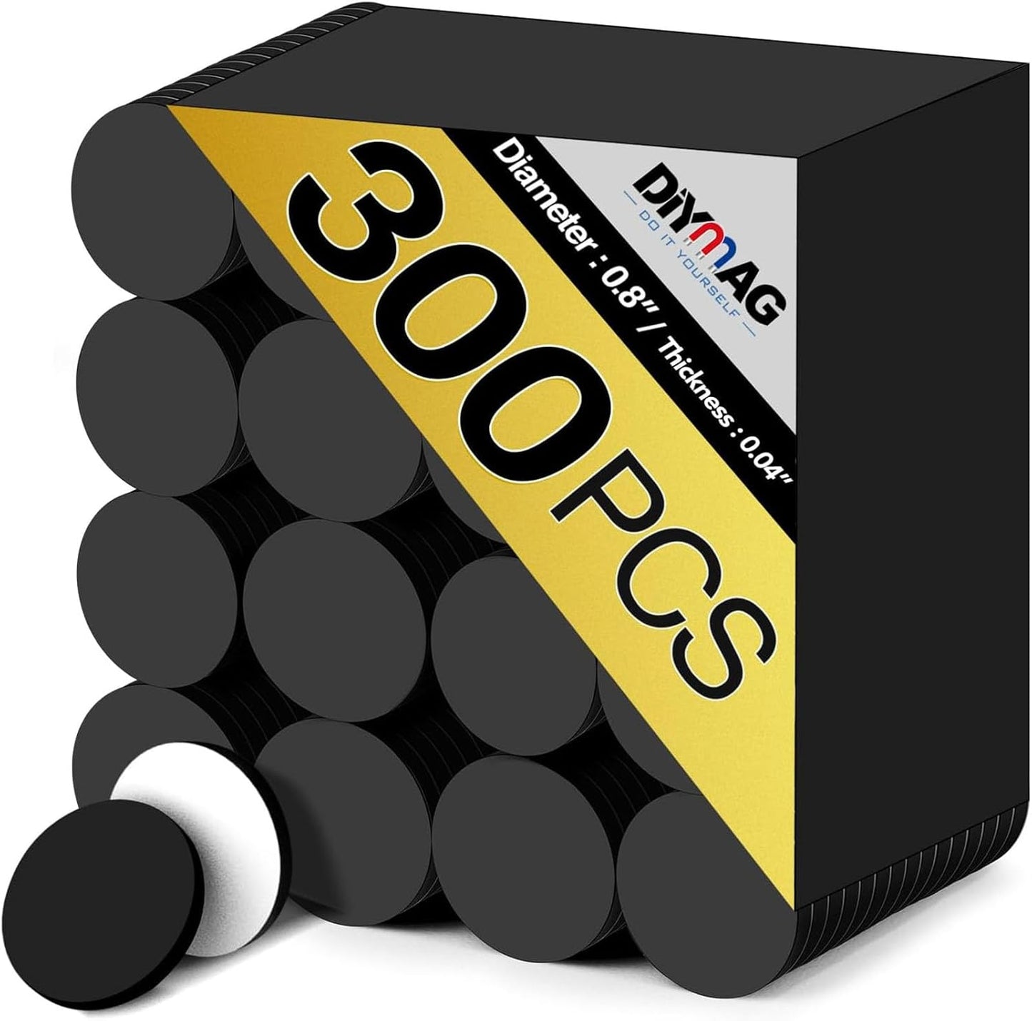 DIYMAG Magnets with Adhesive Backing, 300Pcs 0.8 x 0.04inch Round Small Magnetic Dots Stickers for Classroom Crafts Strong Magnetic Tape Sheets Easy Peel and Stick for Whiteboard Fridge