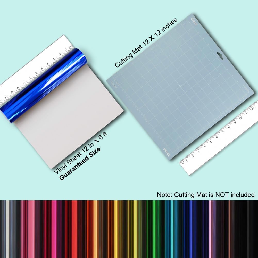 Tvinyl Warehouse Blue Foil HTV Heat Transfer Vinyl Roll 12" x 6FT for All Cutter Machine