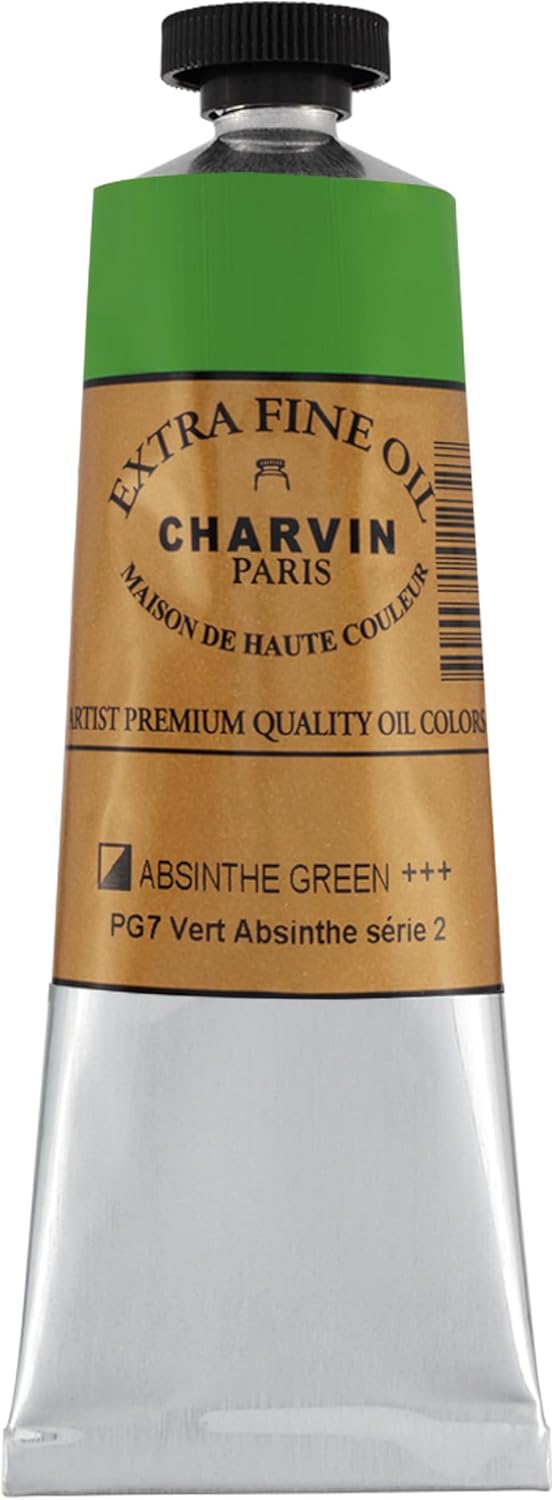 Charvin Extra Fine Oil Paint, Absinthe Green 60 mL - Triple-Milled, Rich Texture, Poppy Oil-Based, Light-Fast, Handmade, Archival Quality