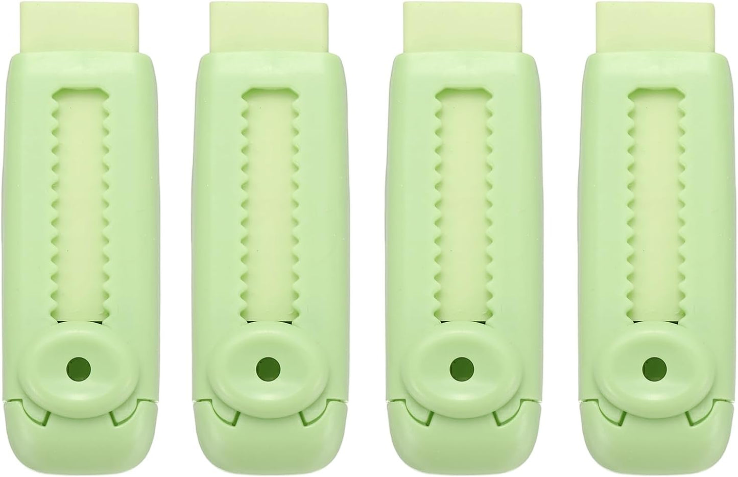 PATIKIL 4 Pack Erasers, Sliding Retractable Eraser Push Pull Cute Pencil Erasers Soft Large Easy to Clean with Plastic Sleeve for Sketching Drawing Artists Teacher Pencils, Cyan