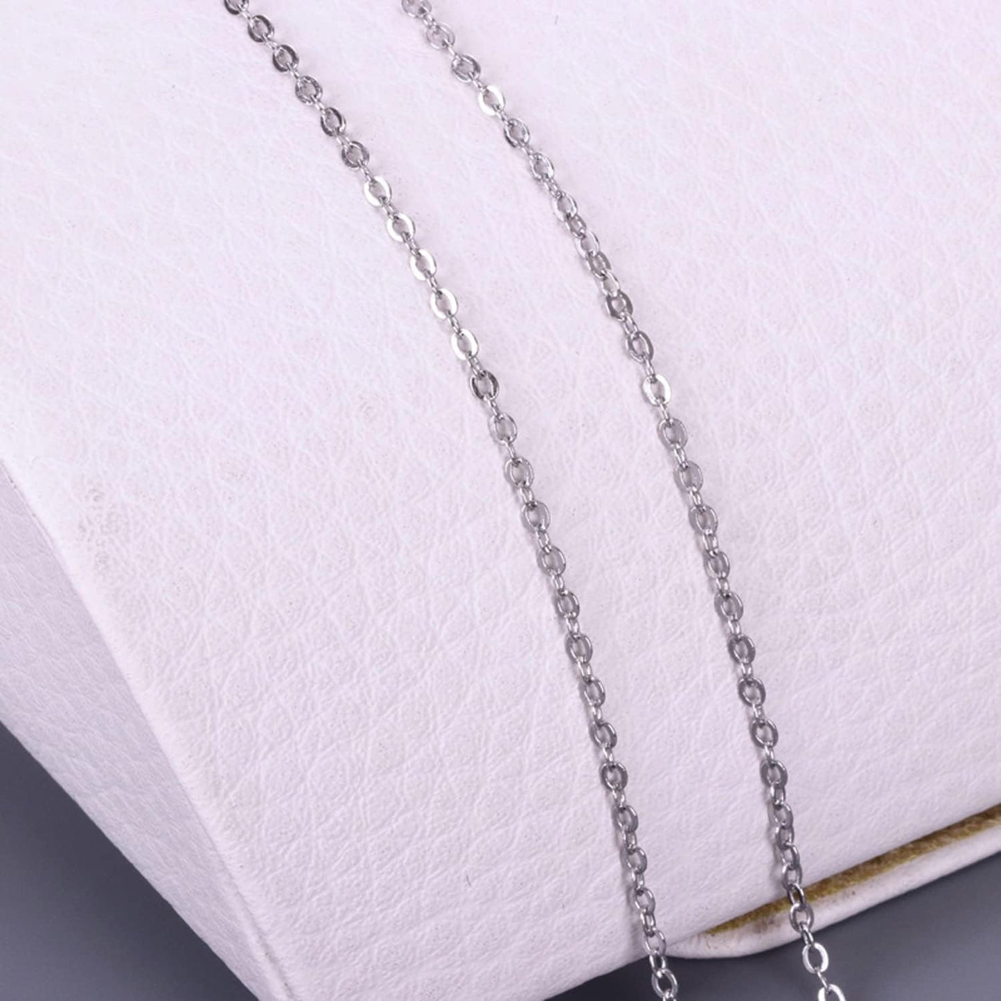 Jishi 60ft Jewelry Necklace Chains 2mm Jewelry Chain Links for Making Bracelets Earrings DIY Craft Supplies Findings, 6-Colors Gold Silver Copper Plated Metal Cable Rolo Link Chain Rolls Bulk