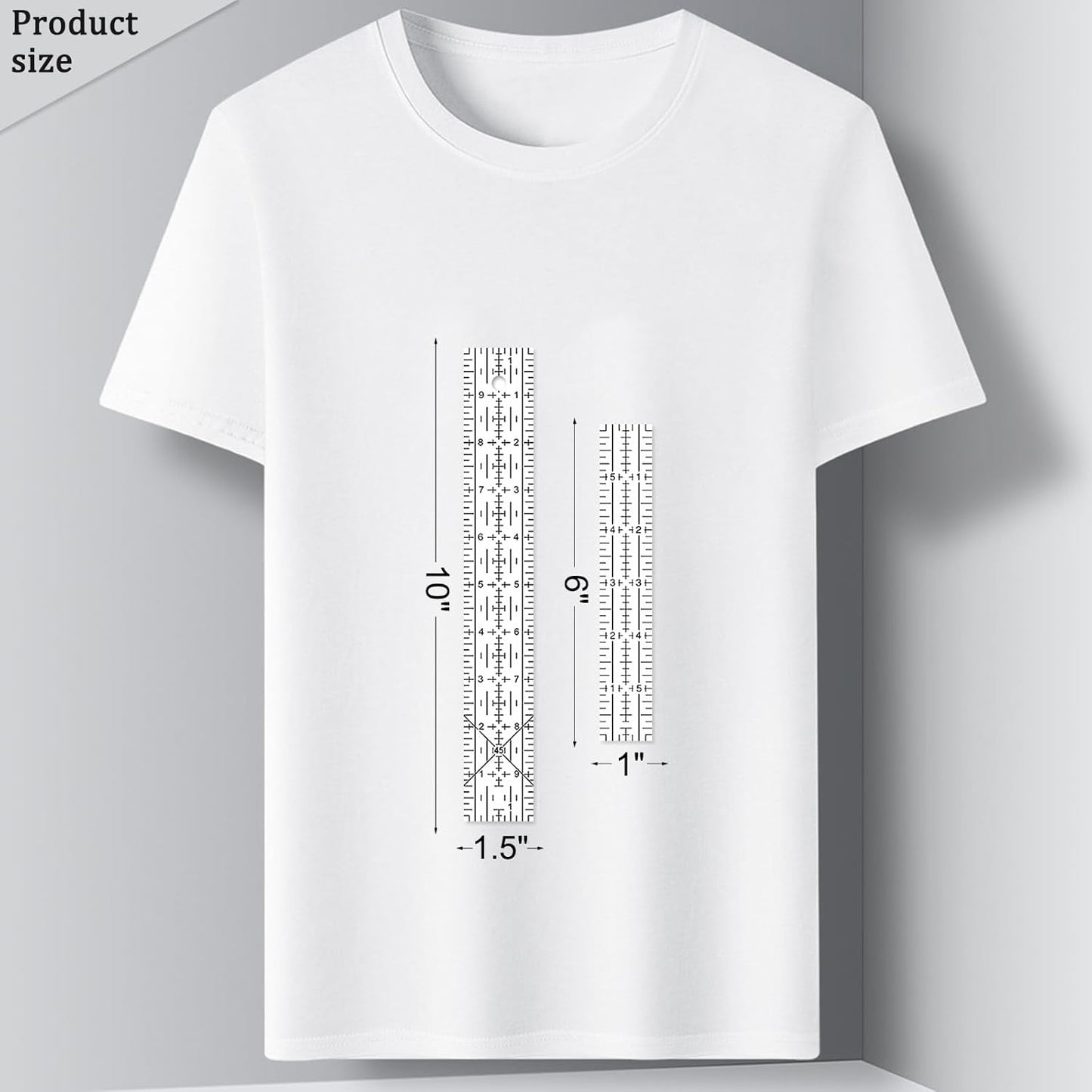 Quilting Rulers, Sewing Ruler, Acrylic Ruler for Sewing and Quilting,Cutting Ruler with Non-Slip Rings (3"x17",1.5"x17",3"x12",1.5"x10",1"x6") (Black and White)