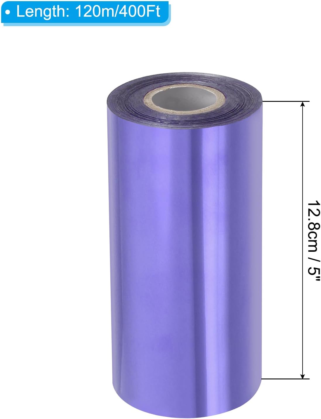 PATIKIL 5"x400Ft Hot Stamping Foil Paper, Heat Transfer Hot Stamping Paper Foil Roll for Leather DIY Logo Decor Craft Gift Package Scrapbook Card, Light Purple