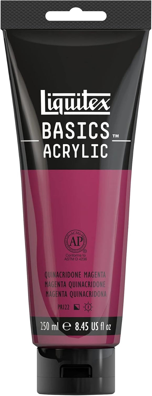 Liquitex BASICS Acrylic Paint, 250ml (8.5-oz) Tube, Quinacridone Magenta