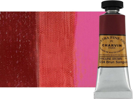 Charvin Extra Fine Oil Paint, Sanguine Brown 20 mL - Triple-Milled, Rich Texture, Poppy Oil-Based, Light-Fast, Handmade, Archival Quality