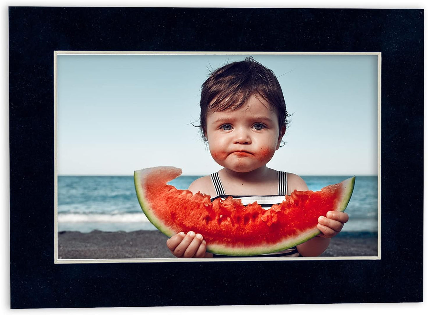 8x10 Mat Bevel Cut for 5x8 Photos - Acid Free Navy Suede Precut Matboard - For Pictures, Photos, Framing - 4-ply Thickness