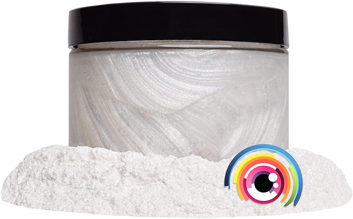 Eye Candy Pigments Premium White Mica Powder - Haku-Gan White (25gr) - for Epoxy, Resin, Soap, Paint, Woodworking, Acrylic Pouring, Bath Bombs, Fishing Lures - DIY Arts and Crafts Additive