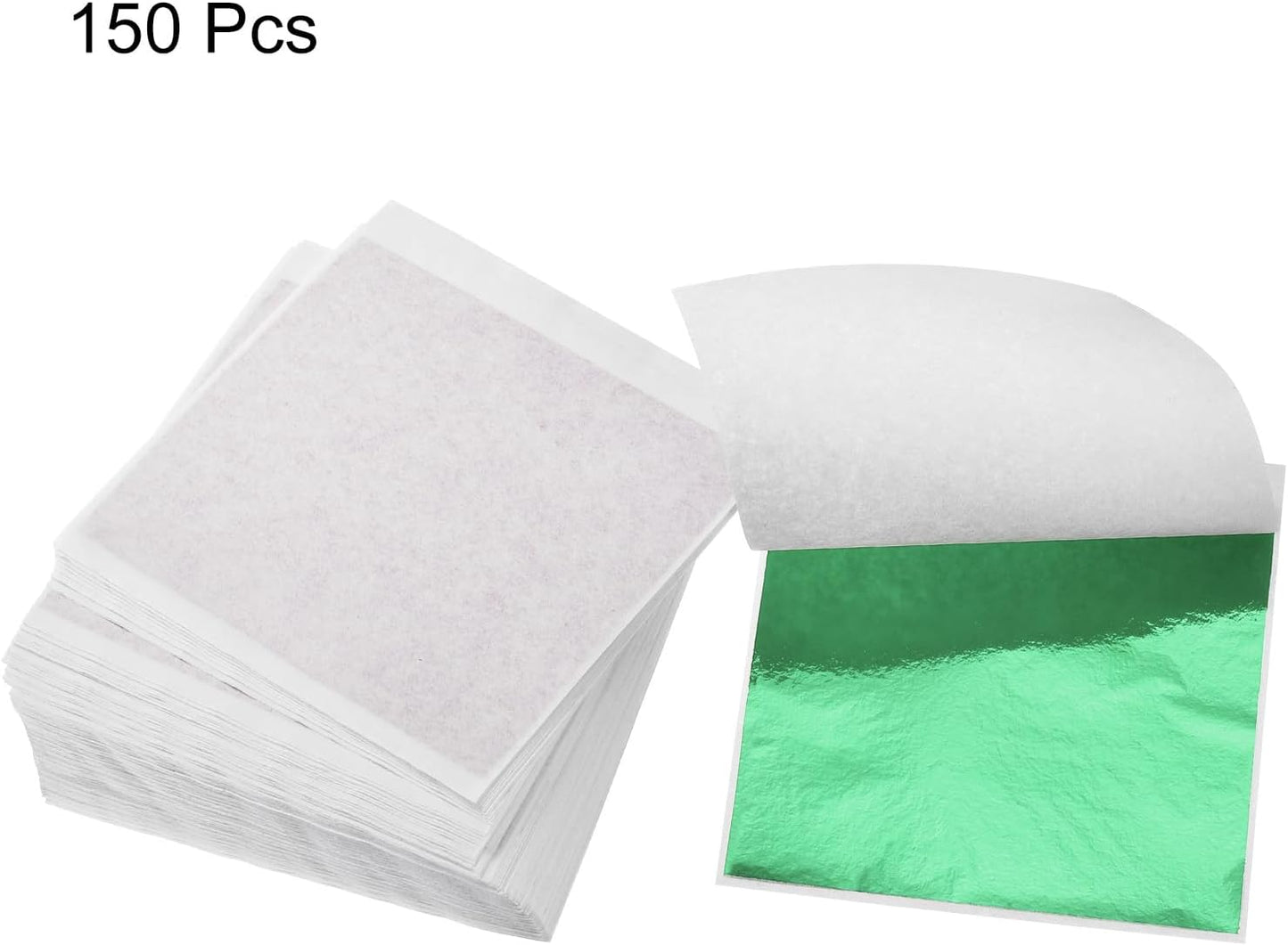 MECCANIXITY Gold Leaf Foil Sheet, Blue Green Leaf Papers, 3.3 Inch x 3.1 Inch for Art Decoration, Sculptures, Painting, Pack of 150 Pcs