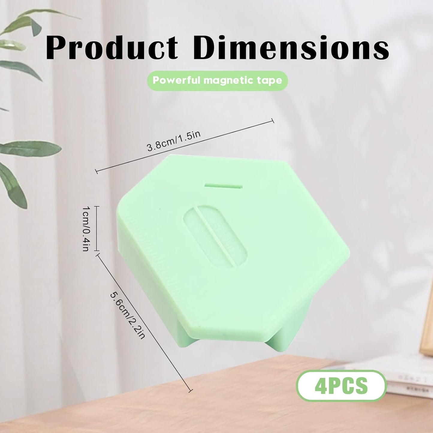 Pcmursal 4 Pieces Magnetic Seam Guide for Sewing Machine, Upgraded Multi-Purpose Tool Polygonal Magnetic Seam Guide with Scale, Sewing Supplies and Accessories (Green)