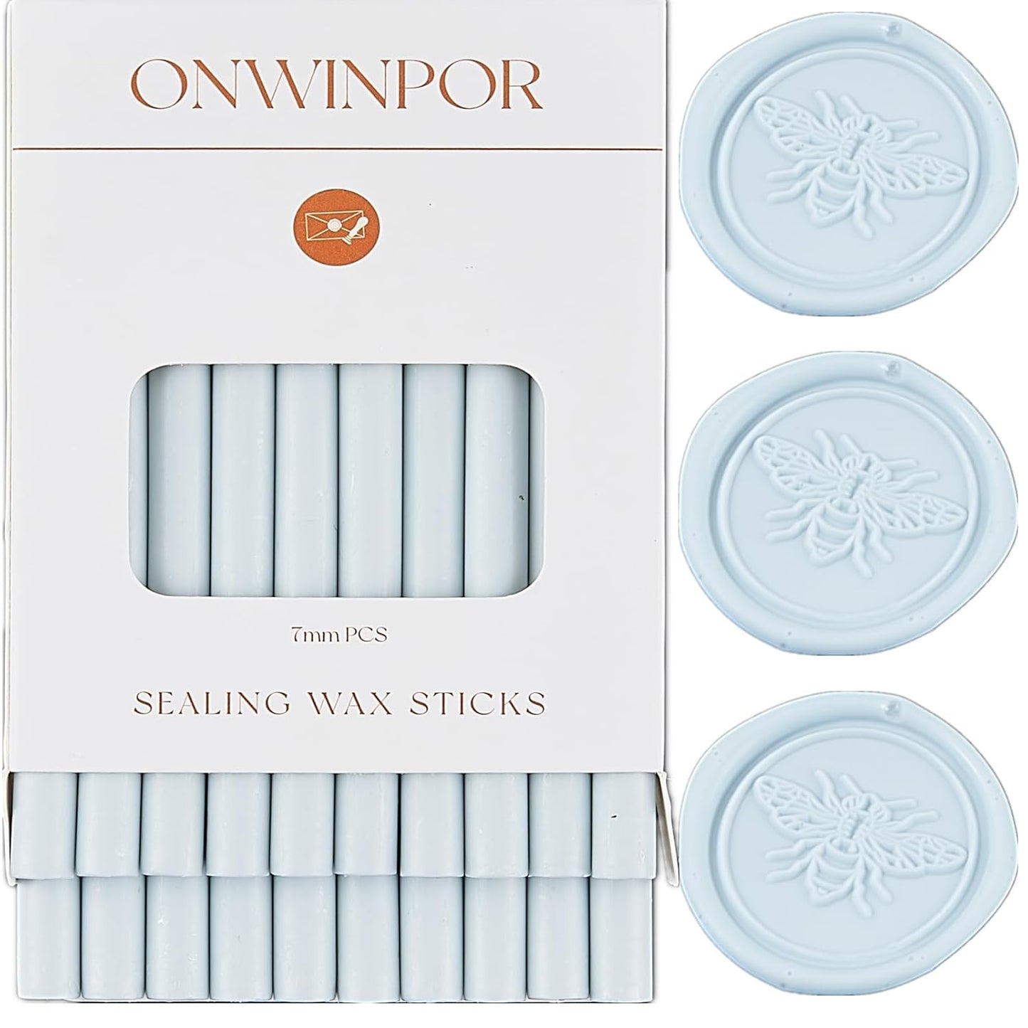 Baby Blue Wax Seal Sticks, ONWINPOR 20pcs Glue Gun Wax Sealing Sticks for Wax Seal Stamp, Light Blue Mini Sealing Wax Sticks Suit for 0.28''Glue Gun (Baby Blue)