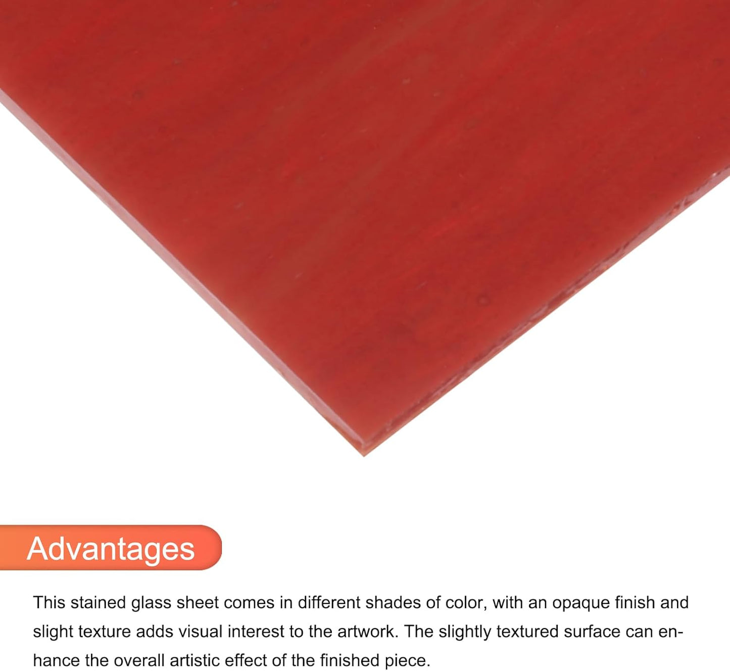 MECCANIXITY 2 Pcs Stained Glass Sheet Mosaic Tile 7.9 Inch x 5.9 Inch Deep Red Stained Glass Sheets for Crafts DIY Art Project