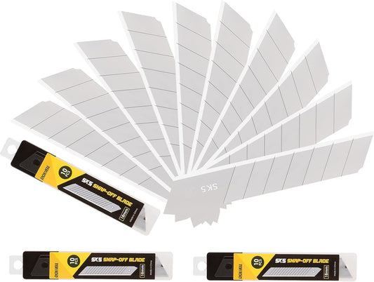 DOWELL 18mm Snap Off Blades SK5 Utility Knife Retractable Blades Box Cutter (30pcs)