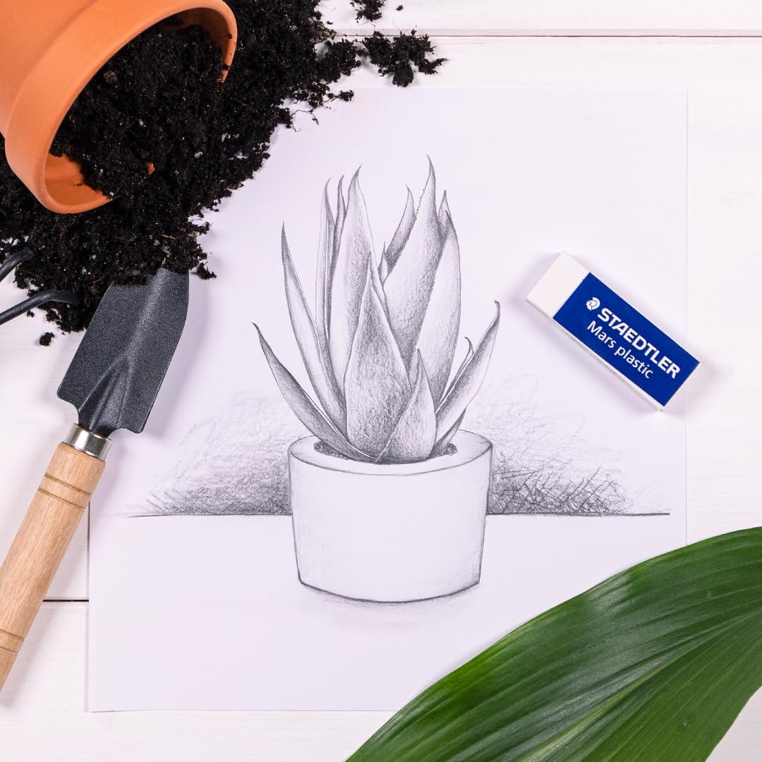 STAEDTLER Mars Plastic Vinyl Erasers (2-Pack), White Erasers for Clean & Precise Results - Latex-Free, Minimal Crumbling, Made in Germany