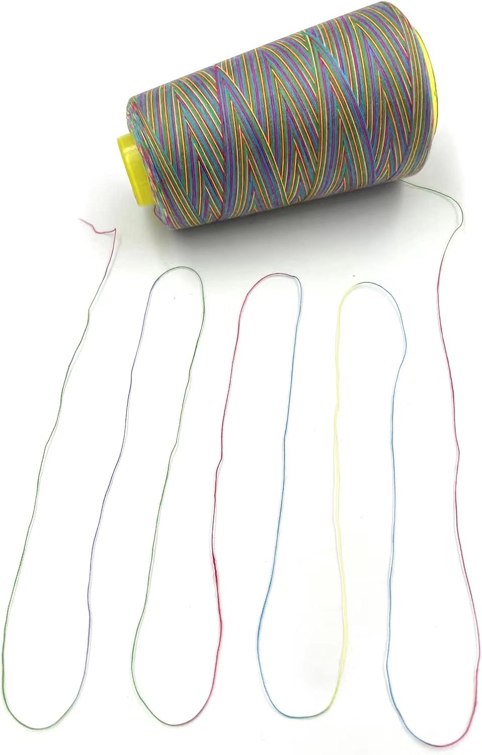 Tortoise 4 Cones of 3000 Yards Each Spool Thread for All Purpose, Serger, Overlock, Quilting, Sewing Machine - 40S/2 Rainbow-3 Polyester Thread