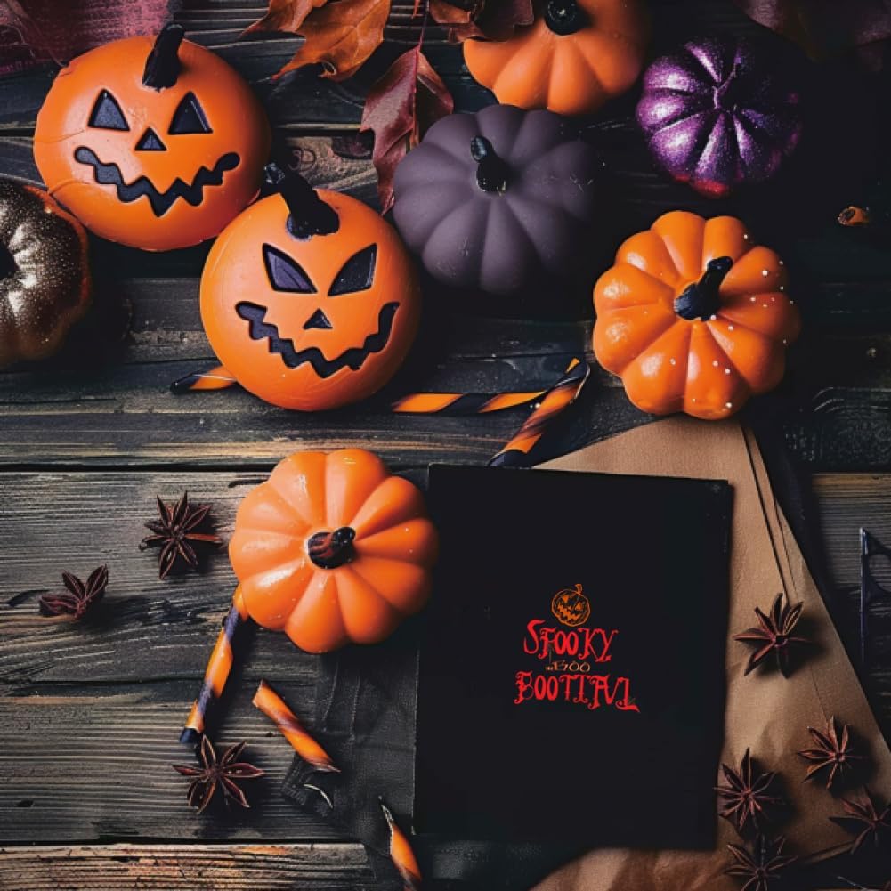 Halloween Words Clear Stamps for Card DIY Happy Halloween Alphabet Crow Bat Pumpkin Clear Stamps Halloween Creature Transparent Rubber Seal Stamps for Photo for Card Making Crafting DIY