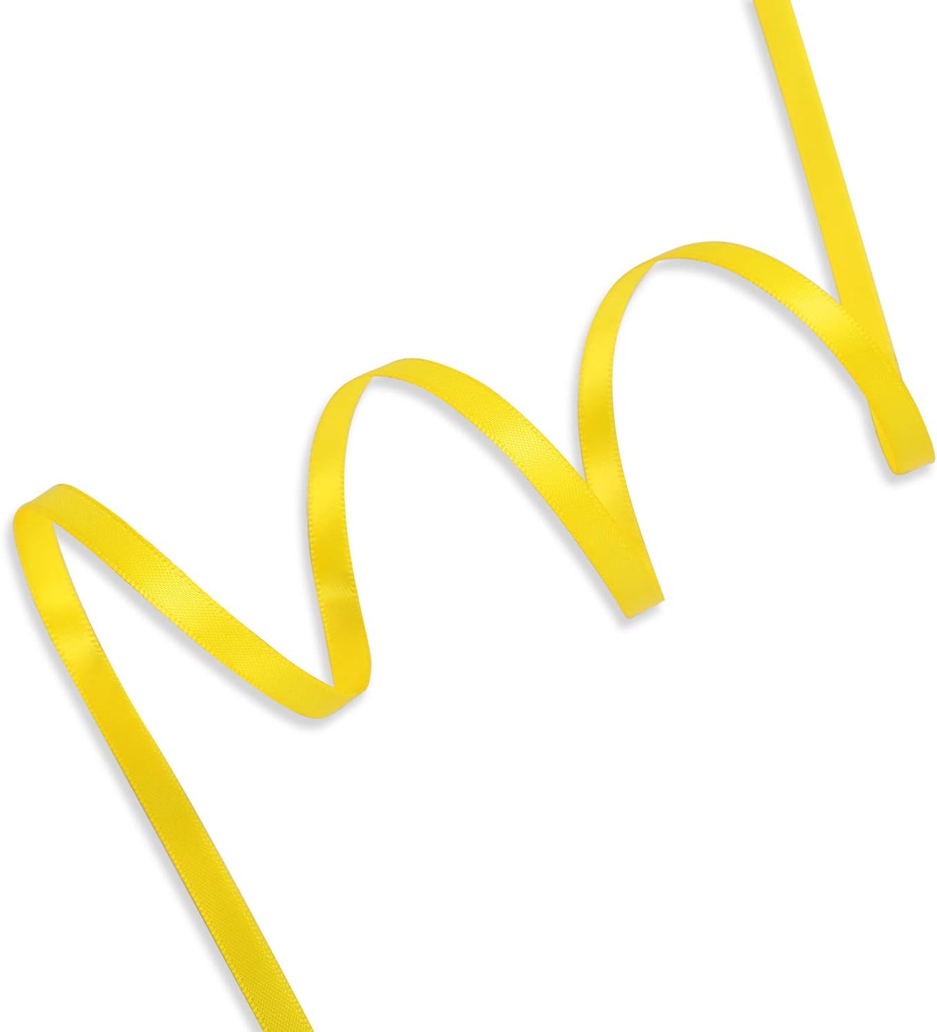 Humphrey's Craft 1/4 Inch Daffodil Yellow Double Faced Satin Ribbon - 50 Yards Variety of Color for Crafts Gift Wrapping Bows Bouquet Decoration Sewing Christmas Tree Wedding Invitations.