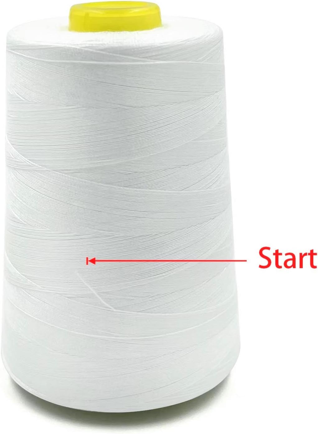 Tortoise 4 Cones of 3000 Yards Each Spool Thread for All Purpose, Serger, Overlock, Quilting, Sewing Machine - 100% Polyester - 20S/2 White