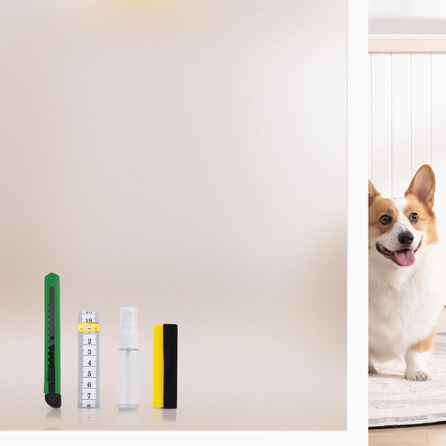 Frosted Glass Window Privacy Film - UV Sun Blocking Heat Control, Static Cling Removable & Reusable for Home, Bathroom, and Office (Frosted 35.4 Inch x 32.8 Feet)