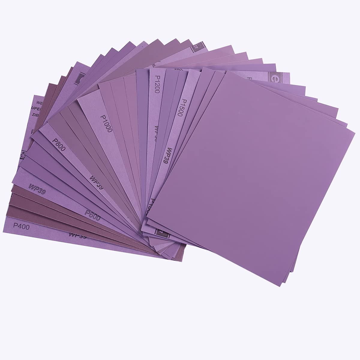 Sandpaper Sheets Assorted Grit 24-Pack,4 Each of 400/600/800/1000/1200/1500 Grit, Advanced Waterproof Wet or Dry Sand Paper for Woodworking Furniture, Metal Sanding, Auto Body Work, Full Sheet