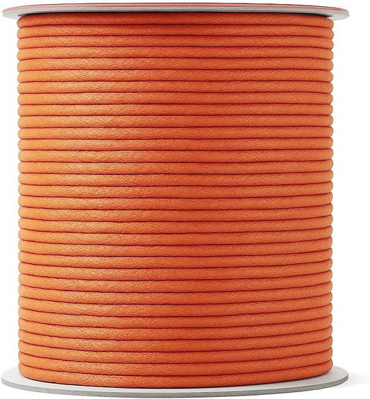 Mandala Crafts 2mm 109 Yards Salmon Cotton Waxed Cord for Jewelry Making Bracelet Cord Waxed String - Beading String Thread Jewelry Cords for Necklaces String