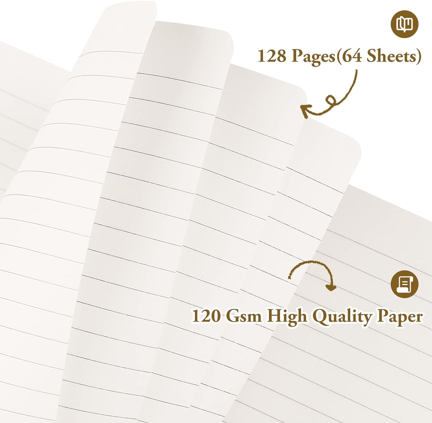 Huhuhero Notebooks Journal, Ruled Notebook, Premium Thick Paper Lined Journal, Black Hardcover Notebook for Office Home School Business Writing Note Taking Journaling, 5"×8.25" (6, Black)