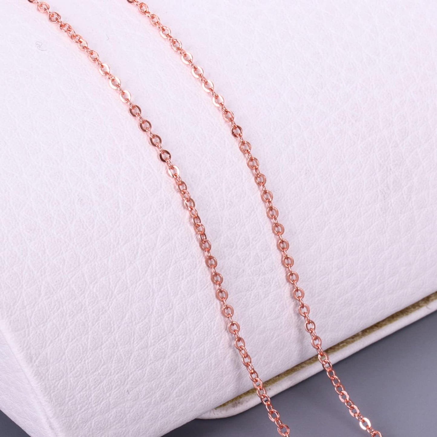 Jishi 80ft Necklace Chains Jewelry Making Chain Link Rolls Bulk 2mm - Bracelet Earring Necklace Craft Supplies DIY Jewelry Making Findings, 8-Colors Gold Silver Copper Plated Metal Rolo Cable Chains