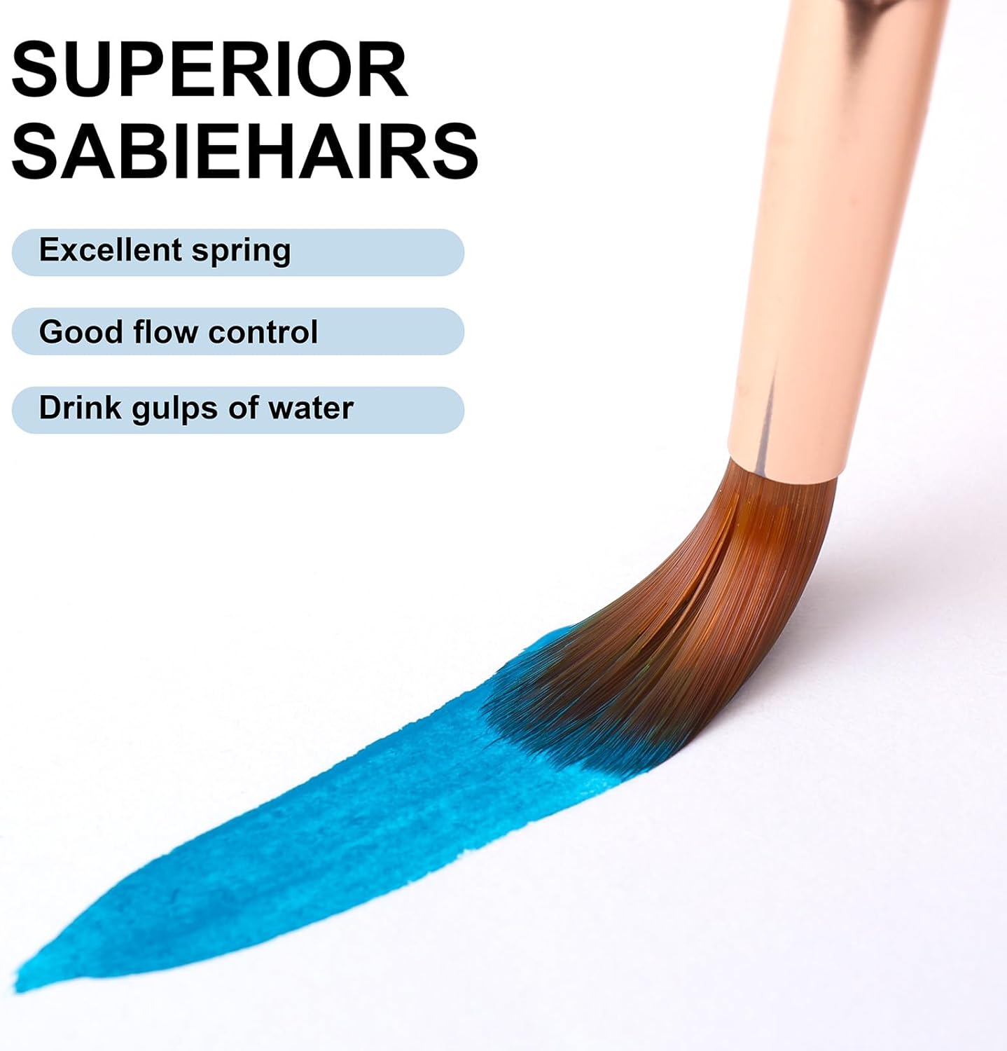 Paint Brush Set 6 Different Shapes for Watercolor Rock Face Painting Brush, Artist Craft Brush Supplies, Paint Brush Set for All Purposes Adult Painting (6)